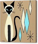 Siamese Cat With Retro Diamonds Canvas Print