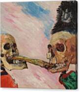 Skeletons Fighting Over A Pickled Herring Canvas Print