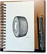 Sketch Of Drag Racer Wheel Canvas Print