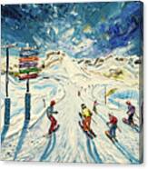 Ski Painting Flaine Canvas Print