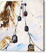 Ski Print Of Plattieres 3 Gondola Meribel Mottaret Canvas Print