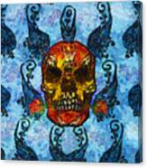 Skull And Roses Canvas Print