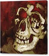 Skull In Red Shade Canvas Print