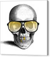 Skull With Gold Teeth And Sunglasses Canvas Print