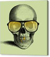 Skull With Gold Teeth Grills Canvas Print