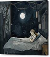 Sleep With The Moon Canvas Print