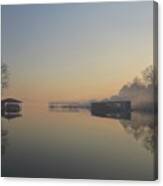 Smoky Morning Lake Cove Canvas Print