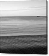 Smooth Blue Water On The Lynn Waterfront Black And Whtie Canvas Print