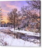 Snow On The River Banks, Gargrave Canvas Print