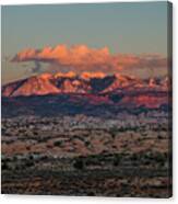 Snowcapped La Sal Mountains At Sunset Canvas Print