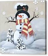 Snowflake Snowman Canvas Print