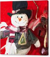 Snowman Christmas Ornament Art Canvas Print