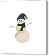 Snowman With Tassel Hat Canvas Print