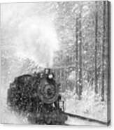 Snowy Locomotive Canvas Print