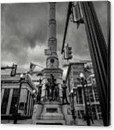 Soldiers And Sailors Monument Up Close Bw Canvas Print