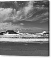 South Beach Vista Black And White Canvas Print