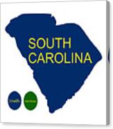 South Carolina Usa With Text Canvas Print
