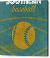 Southern College Baseball Sports Vintage Poster Canvas Print