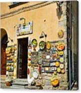 Souvenirs Shop In Montecatini Alto, Tuscany Canvas Print