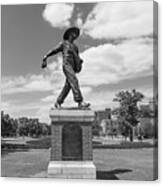 Sower Statue On The Campus Of The University Of Oklahoma In Black And White Canvas Print