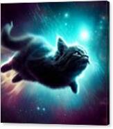 Space Whale Cat Canvas Print