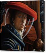 Spacegirl With Red Helmet - After Vermeer Canvas Print