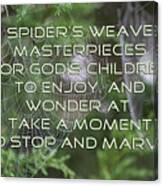 Spider's Weave Masterpieces Canvas Print