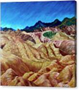Spilling Onto The Desert Floor.  The Mountains At Zabriski Point.  Death Valley, California. Canvas Print