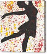 Splash Dance Black Silhouette Of A Dancer Against Splashes Of Yellows And Reds Canvas Print