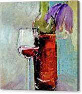 Splattered Wine With A Flower Canvas Print