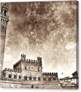 Splendid Torre Del Mangia In Sepia Canvas Print