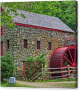 Spring At The Wayside Inn Grist Mill Canvas Print