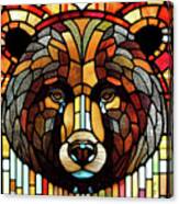 Stained Glass Grizzly Bear Canvas Print