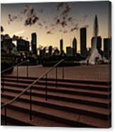 Stairs Lead Into Chicago's Buckingham Fountain Canvas Print