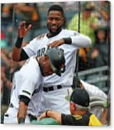 Starling Marte And Gregory Polanco Canvas Print