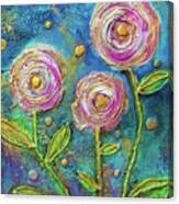Starry Floral Night Canvas Print
