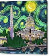 Starry Night In Washington Dc Canvas Print