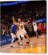 Stephen Curry And Andrew Wiggins Canvas Print
