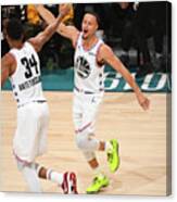 Stephen Curry And Giannis Antetokounmpo Canvas Print