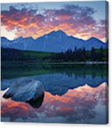 Sunset At Patricia Lake, Jasper, Alberta Canvas Print