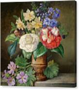 Still Life Of Flowers With Daffodils By Franz Xaver Andreas Petter Canvas Print