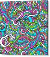 Stinavka - Bright Colorful Zentangle Pattern Canvas Print