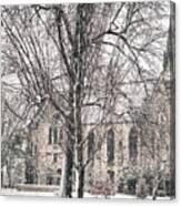 Stone Chapel In Winter #2 Canvas Print