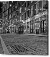 Stone Street Manhattan Bw Canvas Print