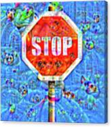 Stop Sign Surreal Deep Dream Image Canvas Print