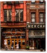 Storefronts On Seattle's Pioneer Square Canvas Print