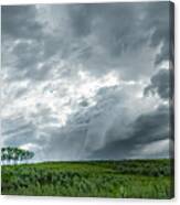 Storm Over A Green Field Canvas Print