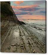 Strata Beach Sunset Canvas Print