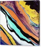 Stripely - Colorful Flowing Liquid Marble Abstract Contemporary Acrylic Painting Canvas Print