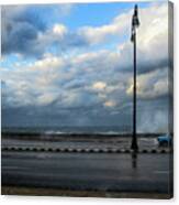 Strong Wind On The Malecon Canvas Print